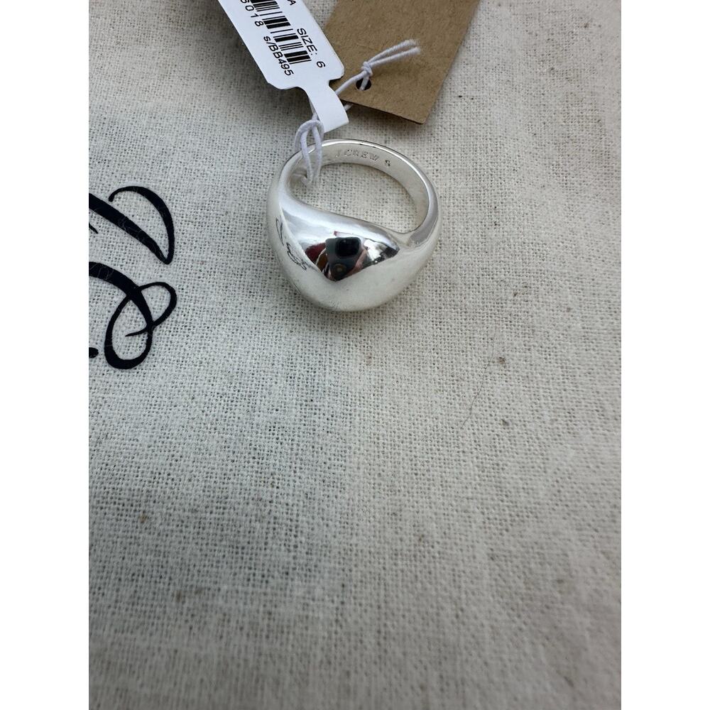 NWT J Crew Silver Sculpted Orb Mirror Ring Silver Size 6 BB495